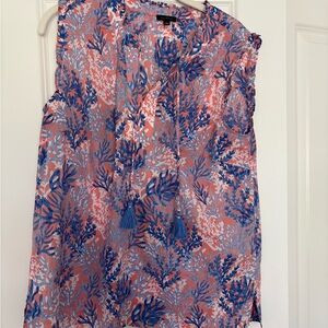 Talbots Coral Reef Sleeveless Top - Pink and Blue- size Medium like new